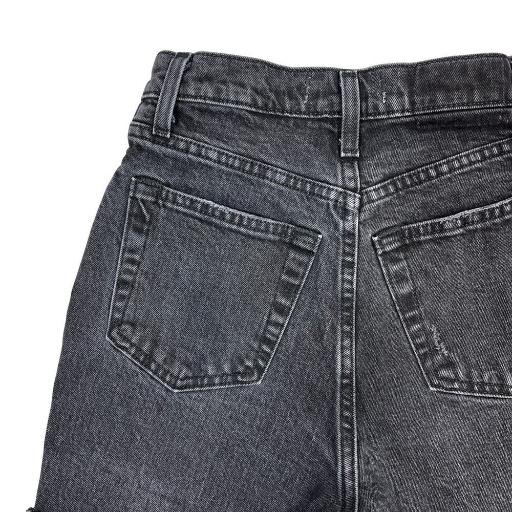 Abercrombie & Fitch 90s Straight Ultra High Rise Cutoff Shorts 24 / 00 Black - Picture 9 of 11